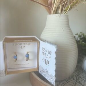 Resort Wear by JP Gold and Blue Earrings